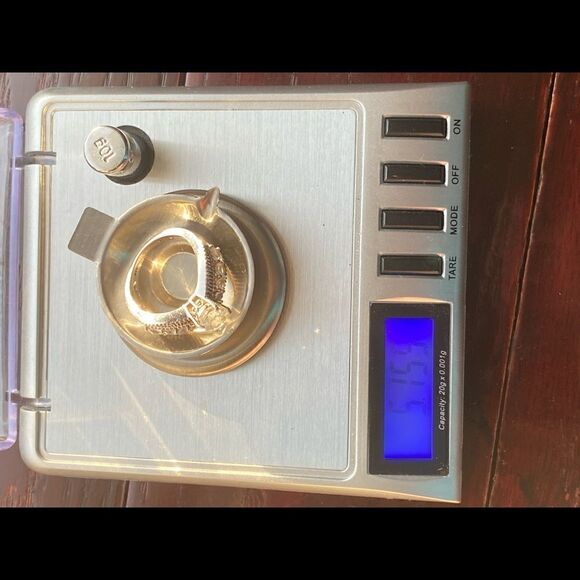 Aquamarine 9 stone ring I. Sterling silver marked 925 & GTS tested size 6 - Picture 14 of 15